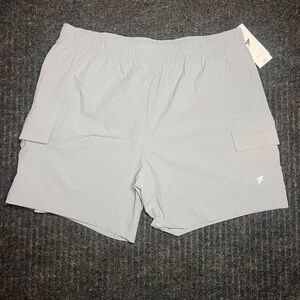 Primark Mens Athletic Shorts XL Gray 4 Way Stretch Cargo Gym NWT